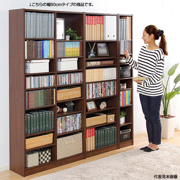 本棚 大容量 薄型 スリム コミック 単行本 文庫本 漫画 収納ラック 木目調 幅88cm 奥行29.5 高さ180cm Retta レッタ_9