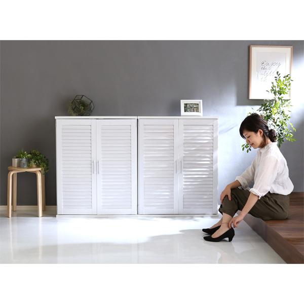 下駄箱 シューズボックス 2台 W75×D34.5×H93cm ルーバーシューズボックス 75cm幅 Dion_13