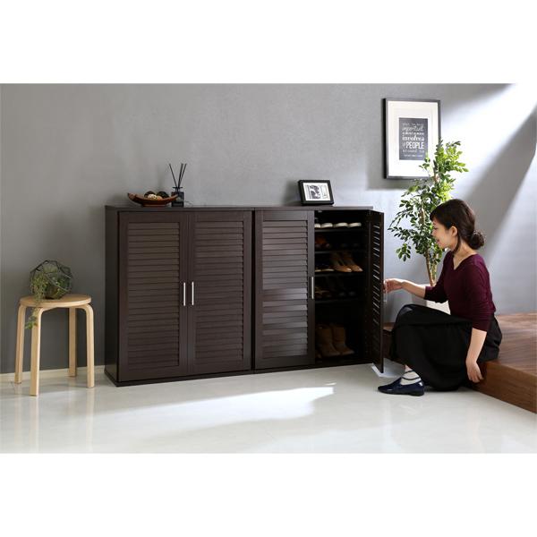 下駄箱 シューズボックス 2台 W75×D34.5×H93cm ルーバーシューズボックス 75cm幅 Dion_15