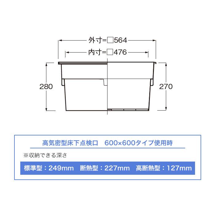 床下点検口用 収納庫 600×600 用 浅型 タイプ SPF-60S2 城東テクノ