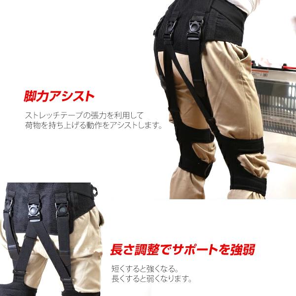 パワーアシストスーツ 背中 腰 膝 サポーター 一体型 アシストパワー