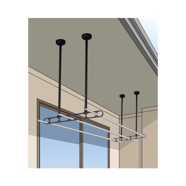 川口技研 洗濯物干し ベランダ 屋外 竿受け 物干し金物 軒天用 2本1組