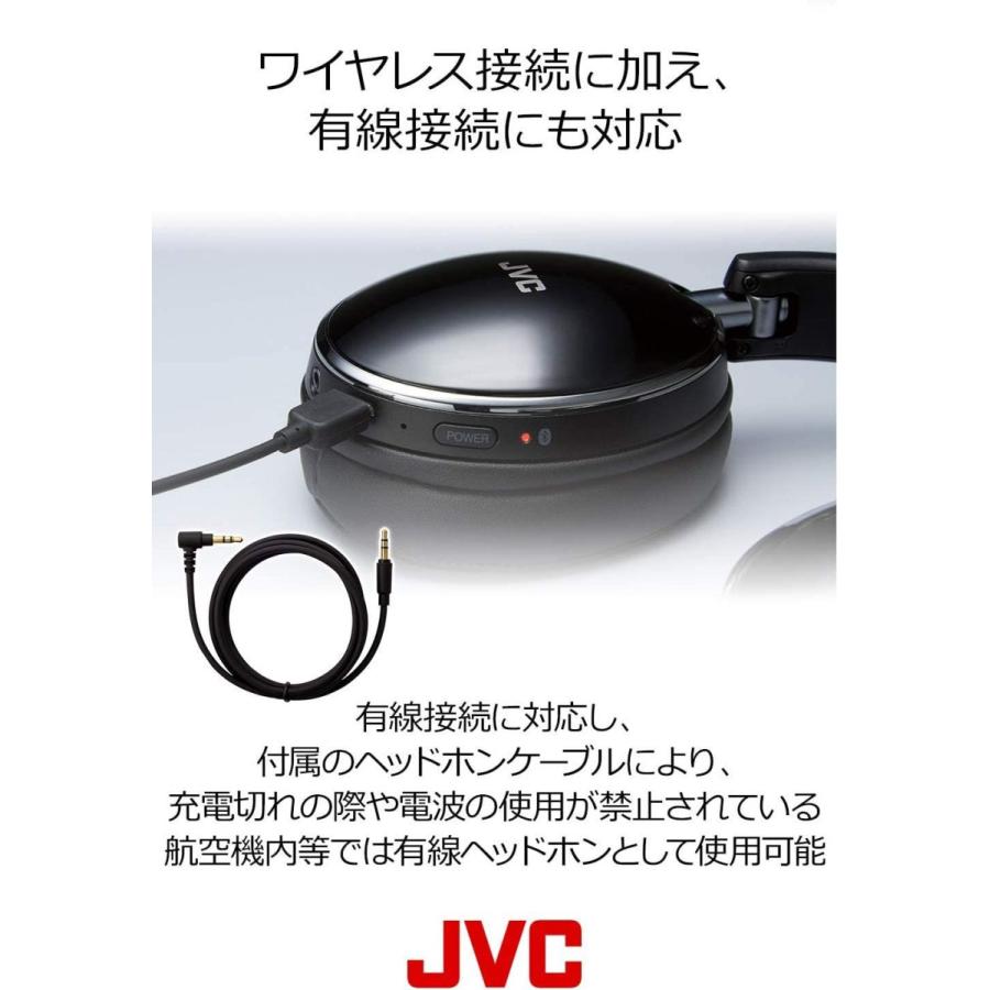 JVC HA-S88BN ノイズキャンセリングヘッドホン Bluetooth・NFC対応 連続27時間再生 有線接続対応 ハンズフリー通話用 HA S88BN ノイズキャンセリングヘッドホン Bluetooth NFC対応 連続27時間再生 有線接続対応 ハンズフリー通話用