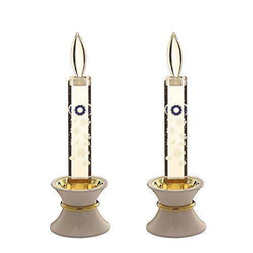 創価学会 仏具 LED クリスタル キャンドル 電気コード式 (21cm(M)， ピンク)