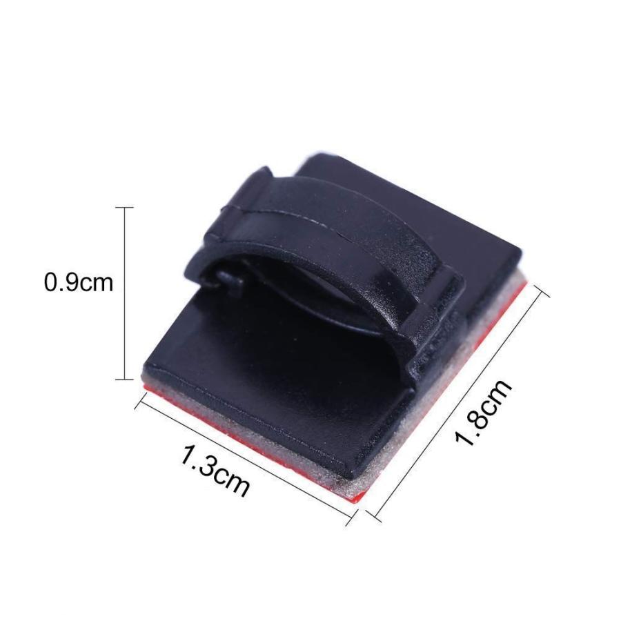 商店 ケーブルクリップ 配線止め コードクリップ 収納 ケーブル固定具 テープ有り 車用 家庭用 事務室用 40pcs 黒 Edilloperfido Com