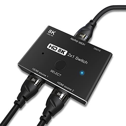 CABLEDECONN HDMI 2.1 е€†й…Ќе™Ё е€‡ж›їе™Ёг‚¦гѓ«гѓ€гѓ©HD 8K й«�йЂџ 48Gbps жЊ‡еђ‘жЂ§г‚№г‚¤гѓѓгѓЃ 2г‚¤гѓігѓЃ 1out 8K@6