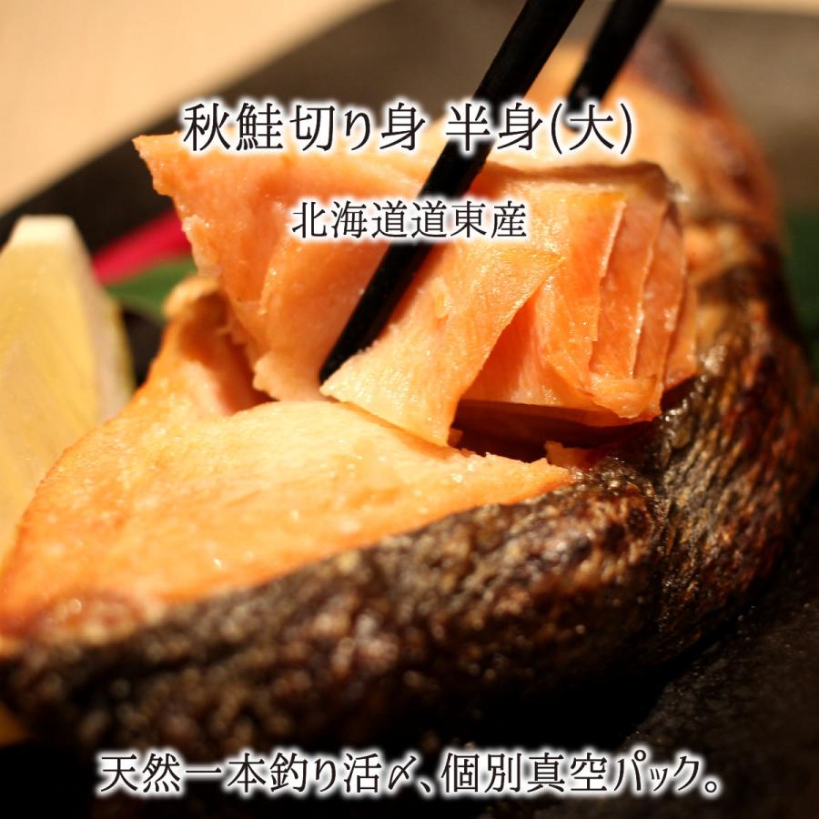 奉呈 一本釣り活〆 ブランドのギフト 天然秋鮭 大 半身 切り身 北海道道東産 熟成鮭 個別真空パック 約1.7kg 送料無料