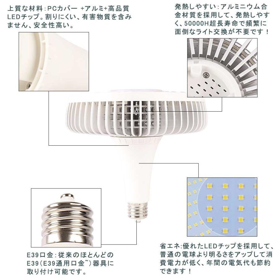 特売10個set LEDバラストレス水銀灯 200w 40000lm明るさ抜群 口金E39 ビーム角140度 LEDスポットライト チョークレス水銀ランプ代替 バラストレス水銀の代替品の画像