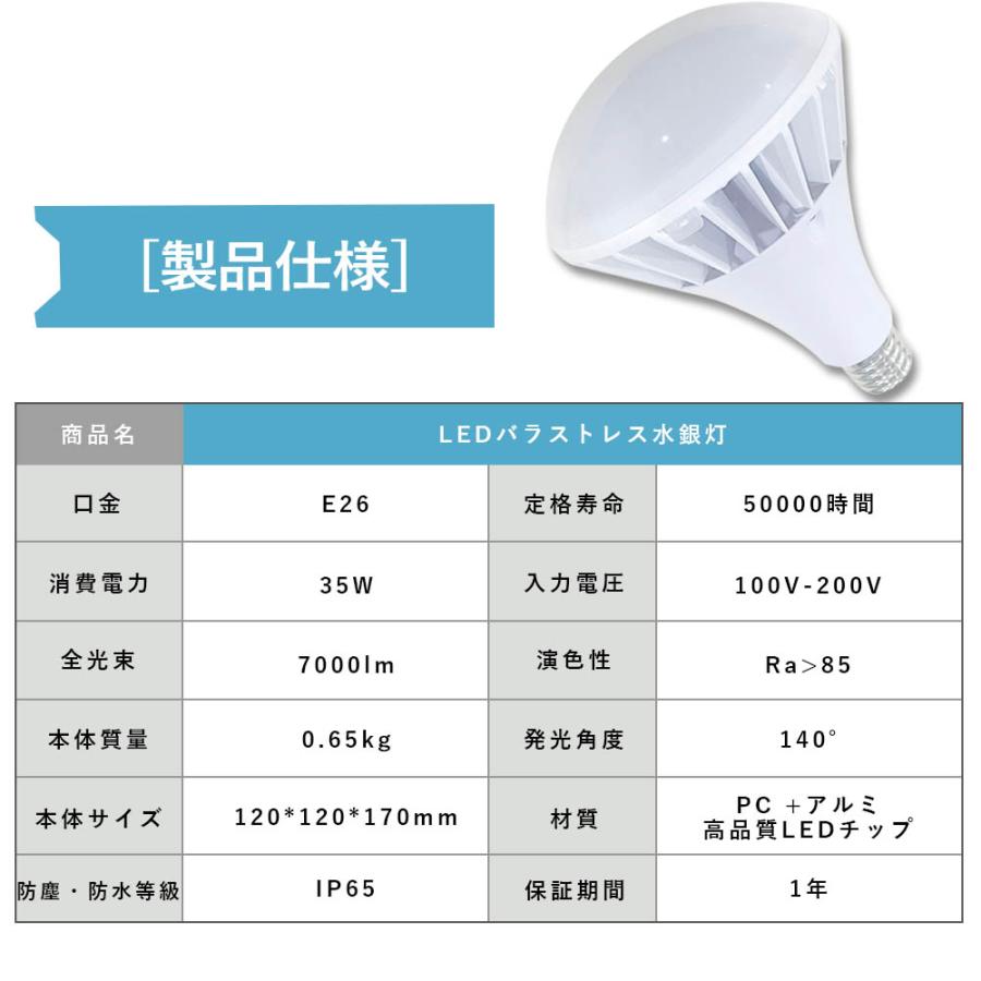 LEDバラストレス水銀灯 消費電力35w 7000lm明るさ抜群 IP65防水 LEDバラストレス水銀灯 消費電力35w 7000lm明るさ抜群 IP65防水
