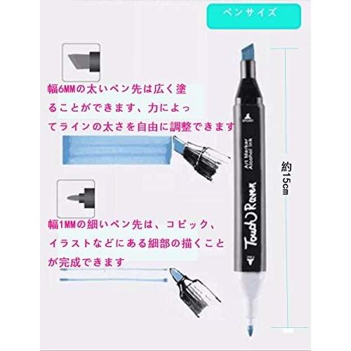 Hosum マーカーペン イラストマーカー 80色 セット 水彩ペン 2種類のペン先 太字 細字 油性コミック用 塗り絵 描画 落書き 学習用の イラスト用マーカー