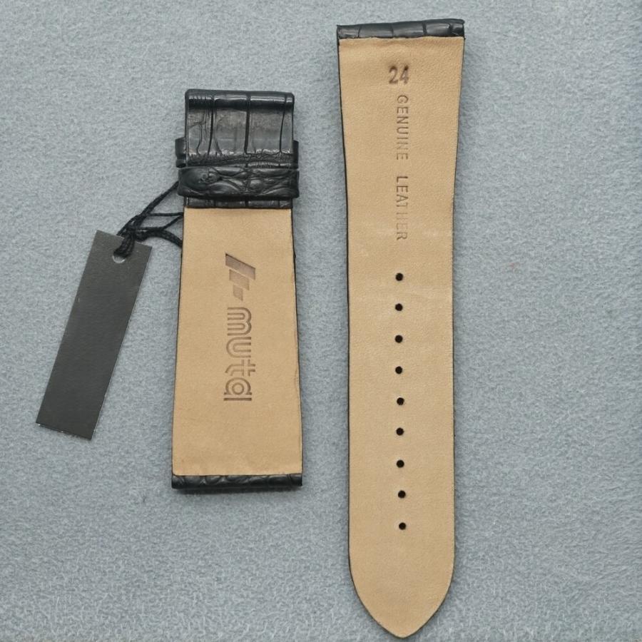 純正 BONYクロコベルト ブラック 24mm GrandeCruz バックルタイプ 時計