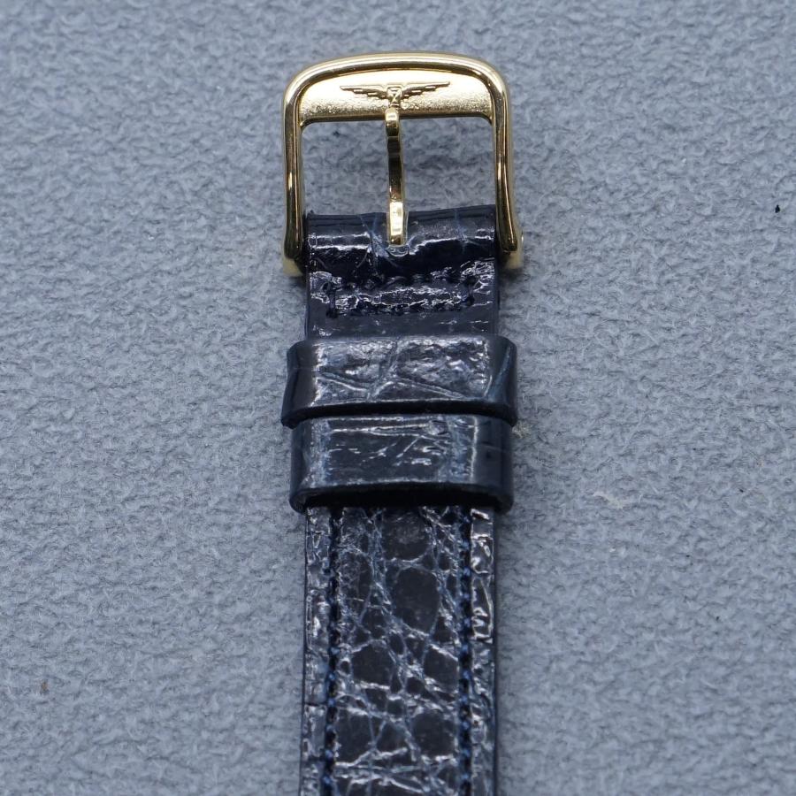 ロンジン LONGINES 純正 ワニ 13mm ネイビーブルー 金色尾錠 時計バンド 時計ベルト バンド交換 人気 おしゃれ 25-M-695の画像