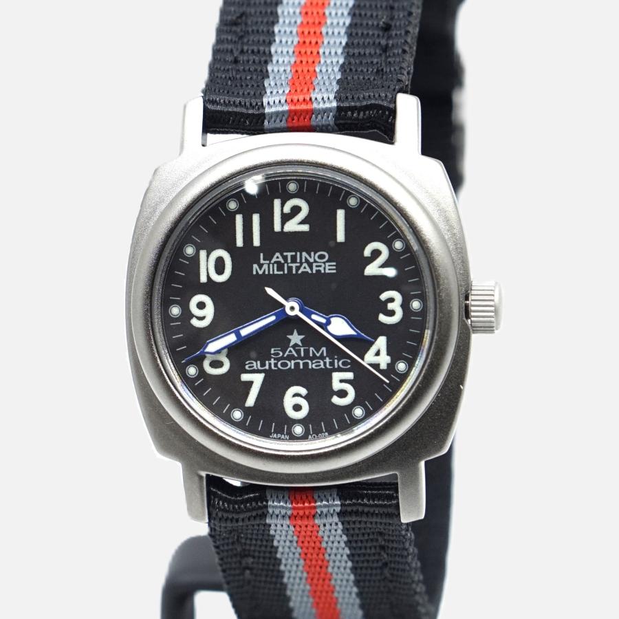 ラティーノ ミリタリー 自動巻き 未使用品 ブラック LATINO