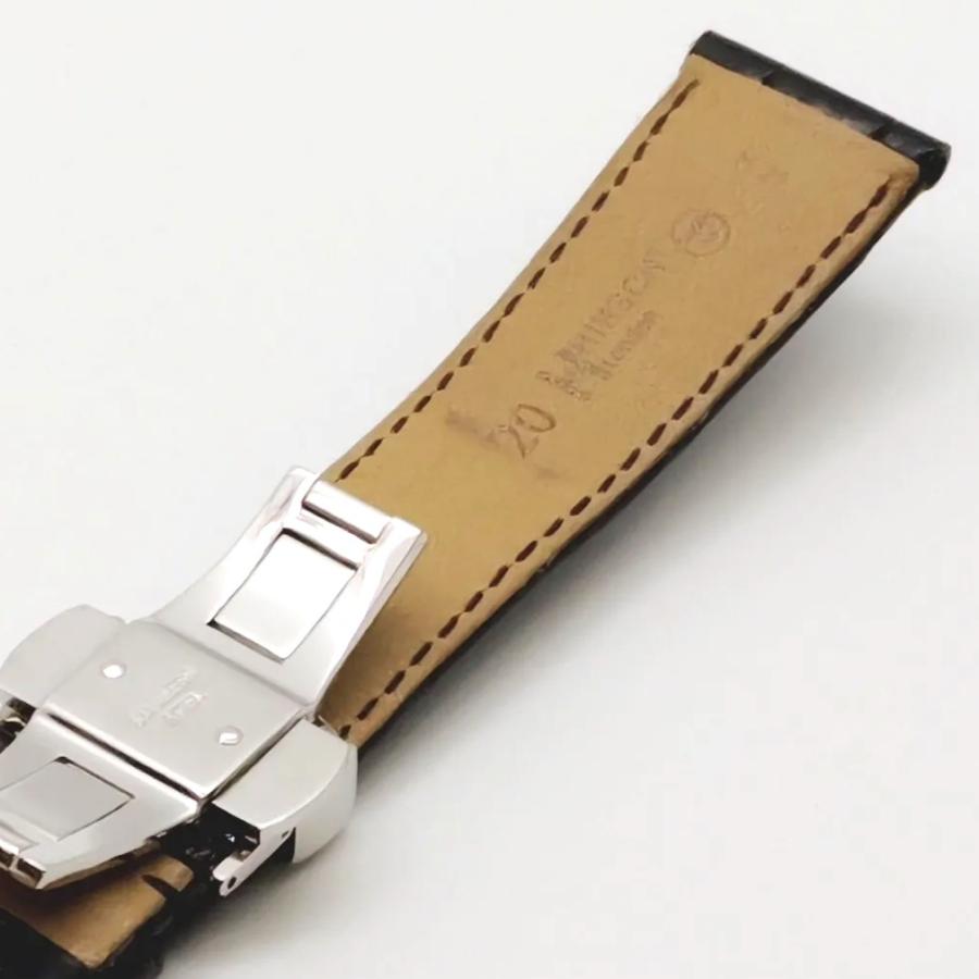 ヒルシュ 20mm 腕時計 バンド HIRSCH アリゲーター ブラック バックル社外品 デッドストック品 M-151の画像