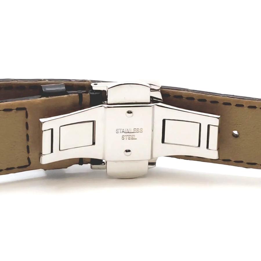 ヒルシュ 20mm 腕時計 バンド HIRSCH アリゲーター ブラック バックル社外品 デッドストック品 M-151の画像