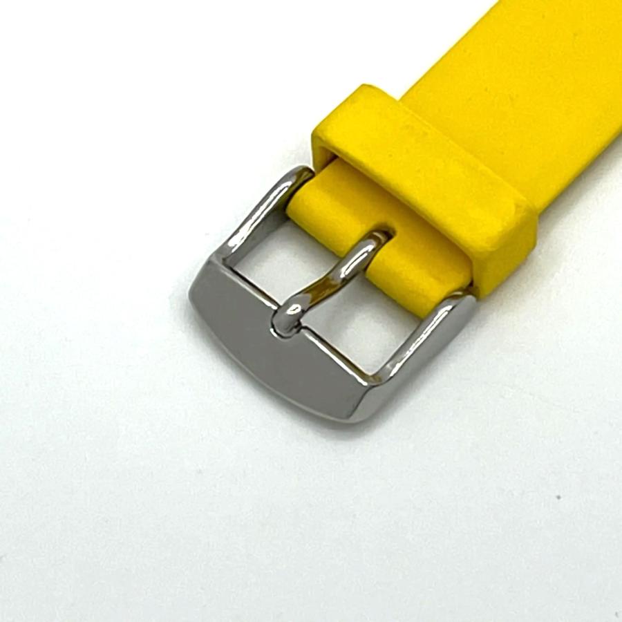 腕時計 ベルト 20mm シリコンラバー イエロー デッドストック品 日焼け