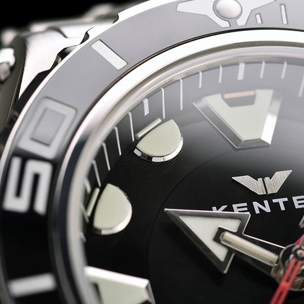 ケンテックス KENTEX 腕時計 自動巻き ダイバー マリンマンシーアングラー ブラック メタルバンド MARINEMAN SEA ANGLER 正規品 メーカー最大3年保証 S706X-01の画像