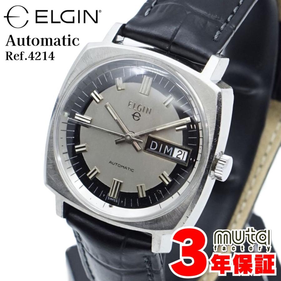 【限定値下】【1970年代頃】エルジン PAP ロッジ系 デイト付 手巻き腕時計 ELGIN（エルジン） 1970年代 自動巻き デイデイト メンズ腕時計 Ref
