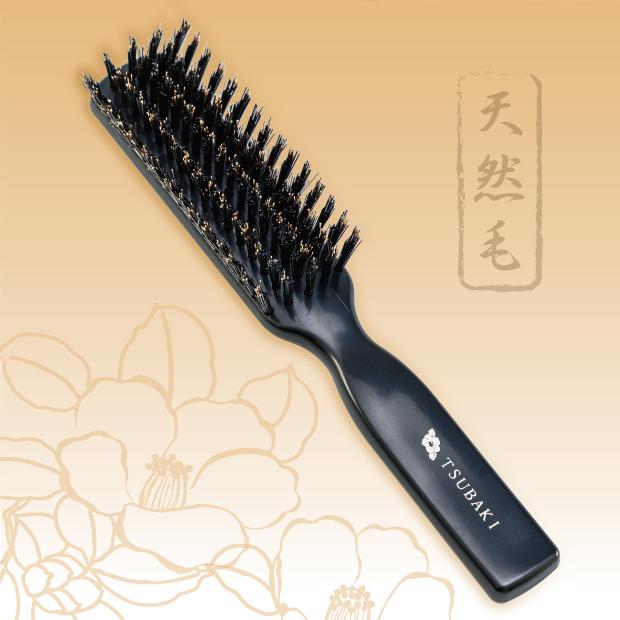 ヘアブラシ 豚毛 ブラシ マッサージ ヘアーブラシ 椿油 クシ 艶 くし