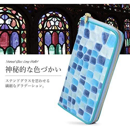 大人気新品 ステンドグラス調 ミントグリーン Rp 1001 カラーパイピング ラウンドファスナー 本革 Ykkファスナー 日本製 レディース 長財布 その他財布 Fundacjabirn Pl