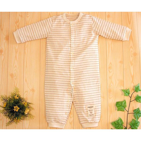 ベビー服 カバーオール オーガニックコットン 長袖ボーダーカバーオール |  | 01
