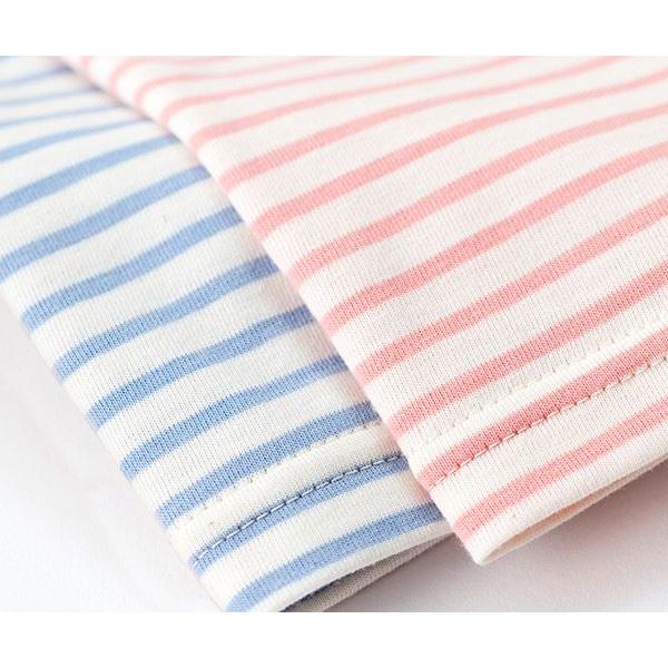 ベビー服 ロンパース オーガニックコットン草木染め天竺ボーダーフレンチ袖ロンパース |  | 02