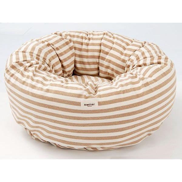 犬 ベッド オーガニックコットン 小型犬 ドーナツタイプ ベッド ボーダーベッド(ブラウンボーダー) Sサイズ |  | 02