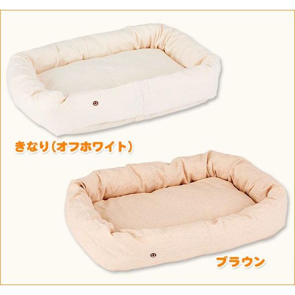 犬 ベッド オーガニックコットン ネルスクエア ベッド 大型犬 ペット Lサイズの画像