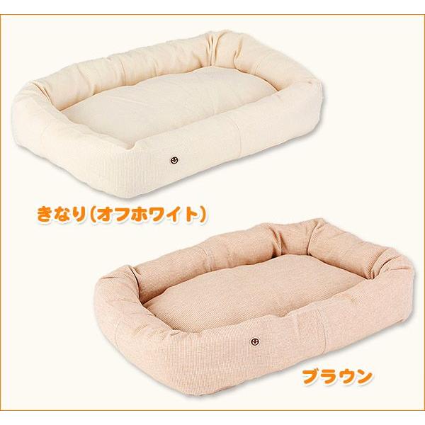犬 ベッド オーガニックコットン スモールワッフルスクエア ベッド 大型犬 ペット Lサイズの画像