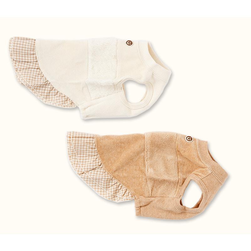 犬服 中型犬 服 ベロアｘボア切替ノースリーブワンピース/4-6号 |  | 02