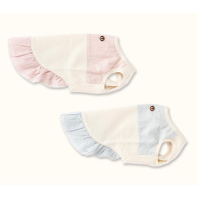 犬服 小型犬 服 ミニ裏毛起毛配色ノースリーブワンピース/1-3号 |  | 02