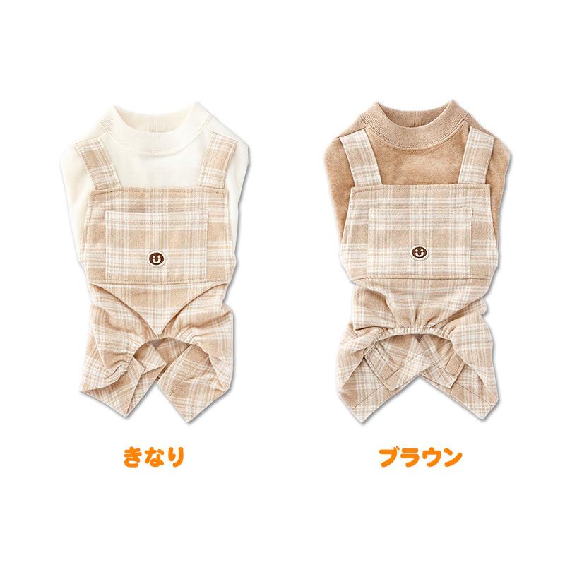 犬服 中型犬 服 ベロア×チェックサロペット/4-6号 |  | 01
