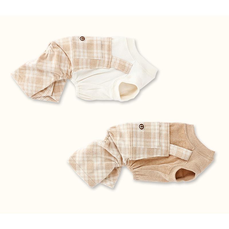 犬服 小型犬 服 ベロア×チェックサロペット/1-3号 |  | 02