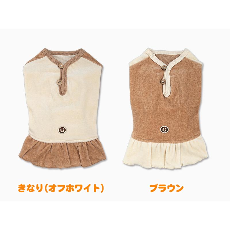 犬服 中型犬 服 ベロアヘンリーネック半袖ワンピース/4-6号 秋 冬 |  | 01