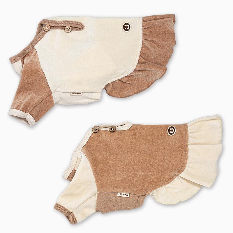 犬服 中型犬 服 ベロアヘンリーネック半袖ワンピース/4-6号 秋 冬 |  | 03