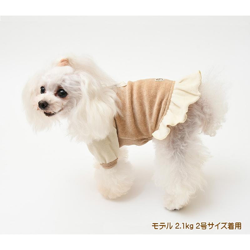 犬服 小型犬 服 ベロアヘンリーネック半袖ワンピース/1-3号 秋 冬 |  | 08