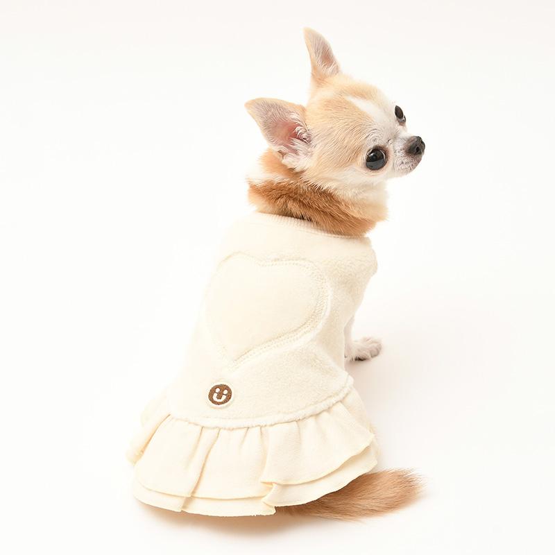犬服 中型犬 服 ボアハートノースリーブワンピース/4-6号 秋 冬 |  | 04