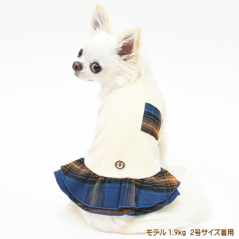 犬服 中型犬 服 ベロアｘチェックポケットワンピース/4-6号 秋 冬 |  | 07