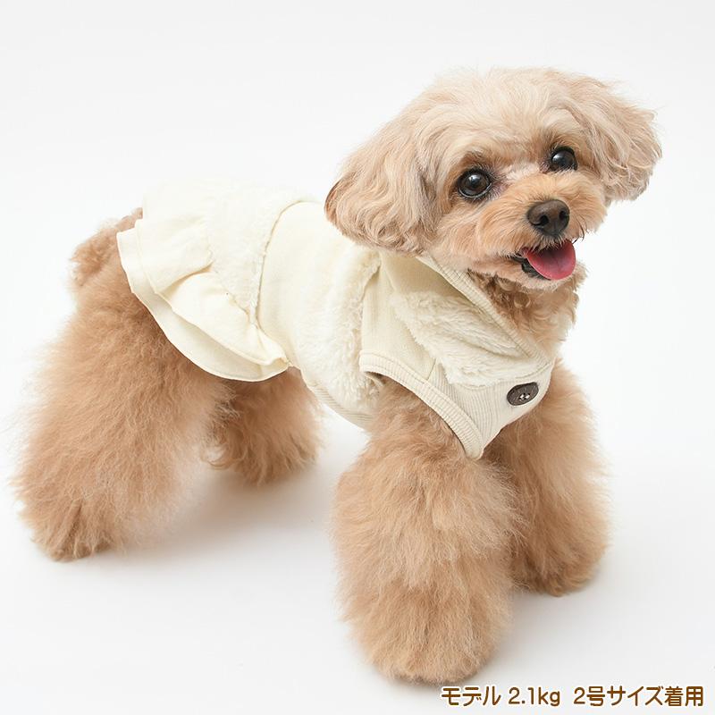 犬服 小型犬 服 ミニ裏毛起毛ｘボア切替パーカーワンピース/1-3号 秋 冬 |  | 07