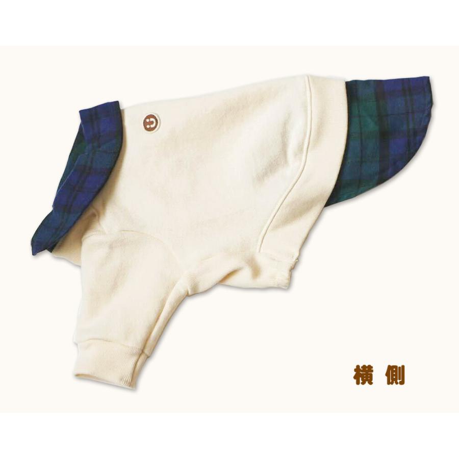 犬服 小型犬 服 カシミール起毛ｘチェックレイヤード風Tee/1-3号 秋 冬 |  | 02
