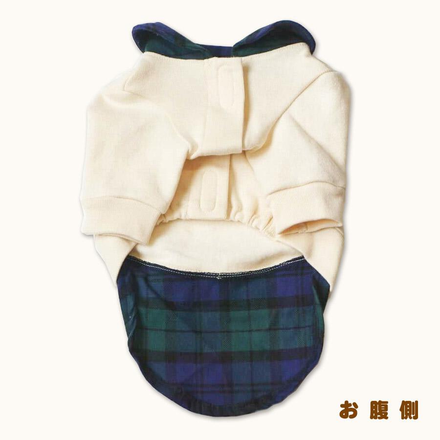 犬服 小型犬 服 カシミール起毛ｘチェックレイヤード風Tee/1-3号 秋 冬 |  | 03