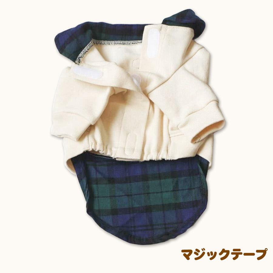 犬服 小型犬 服 カシミール起毛ｘチェックレイヤード風Tee/1-3号 秋 冬 |  | 04