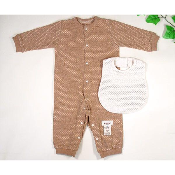 出産祝い ギフト 女の子・男の子オーガニックコットン 長袖ドット柄カバーオール・スタイ |  | 01