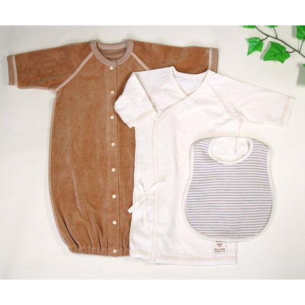 出産祝い ギフト オーガニックコットン女の子・男の子 ベロアベビードレスオール・長肌着・スタイ |  | 01