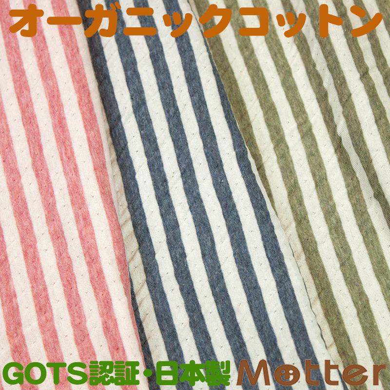 オーガニックコットン 生地オーコット 接結ボーダー | 