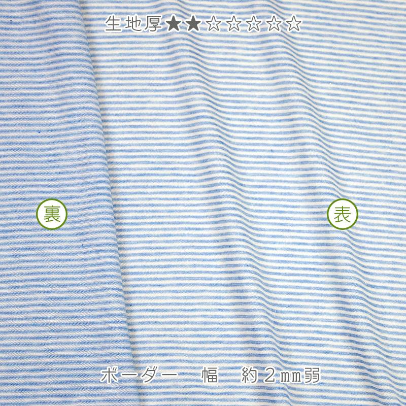 オーガニックコットン 生地オーコット 40/1SZ天竺ボーダー |  | 02