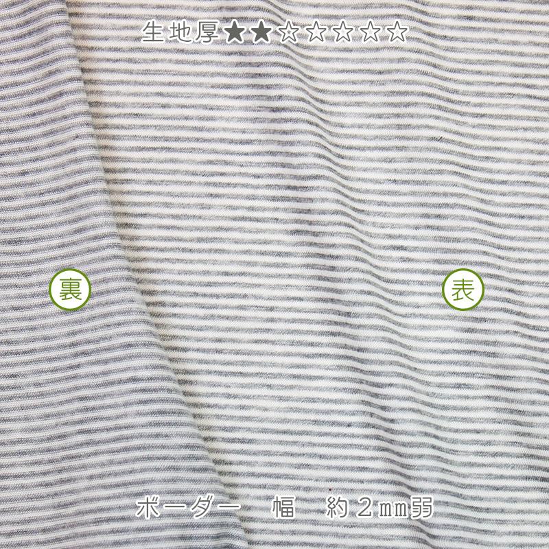 オーガニックコットン 生地オーコット 40/1SZ天竺ボーダー |  | 03