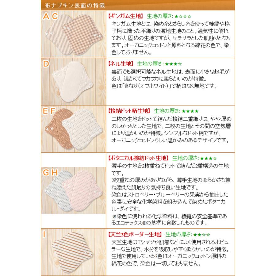 布ナプキン オーガニックコットン ライナー おりもの 軽い日用（厚さ