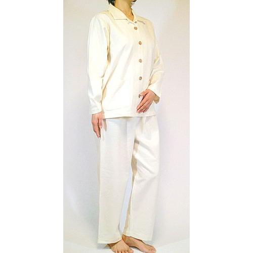 レディース パジャマ オーガニックコットン ネル長袖パジャマ(きなり) |  | 03