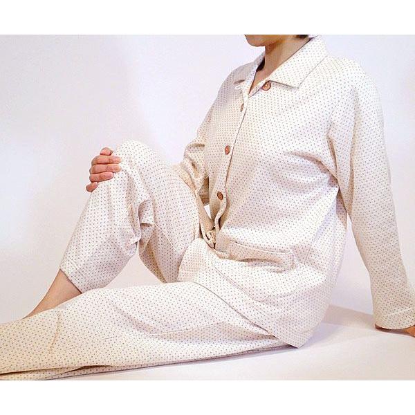日本製 ドット柄長袖パジャマ きなり オーガニックコットン パジャマ レディース レディースパジャマオーガニックコットン長袖パジャマアトピー 下着 靴下 部屋着 Meorboston Org